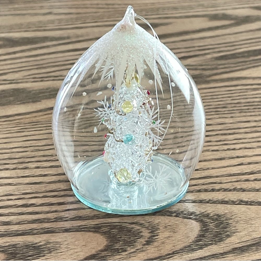 Vintage Glass Hand Blown Christmas Tree Ornament